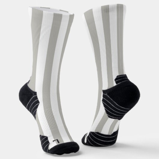 Crew Socks Grey & White Stripe Sokken (Gebogen)