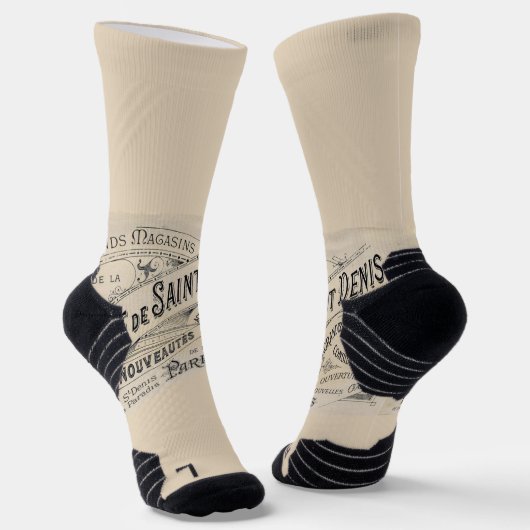 Crew Socks Paris, France Beige Sokken (Gebogen)