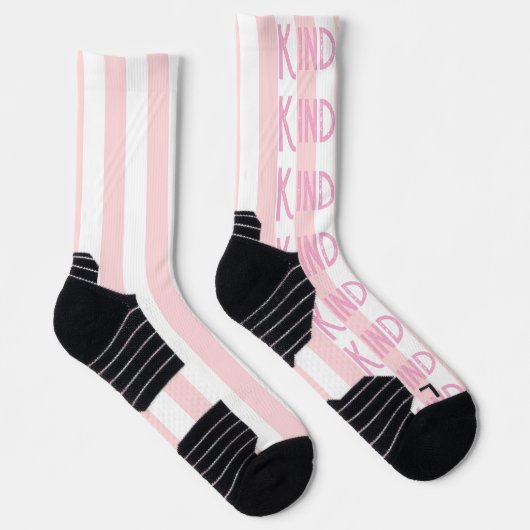 Crew Socks Pink & White Stripe Spread Kindness Sokken (Rechts)