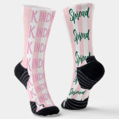 Crew Socks Pink & White Stripe Spread Kindness Sokken (Gebogen)