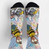 Crew Sokken Kleurrijke Bloemen Bumblebee schilderi (Top)