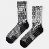 Crew Sokken Zwart & Wit Stripe (Links)