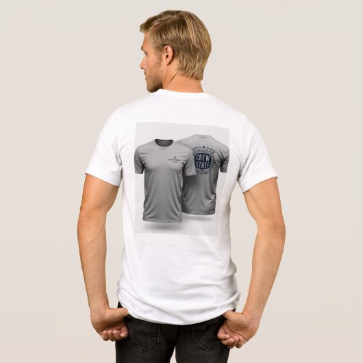 Crew Staff Bulk Dubbelzijdig Custom Mannen T-shirt (Achterkant volledig)
