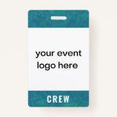 Crew Staff Event Badge Blauwgroen (Voorkant)