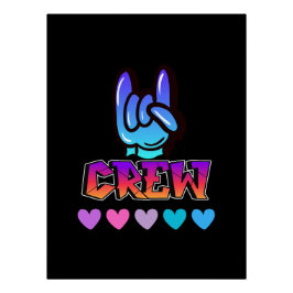 Crew Swag Good Vibes Typography Perfect Poster