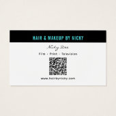 Crew Talent Block Text Business Card | QR Code Visitekaartje (Achterkant)