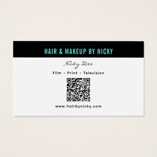 Crew Talent Block Text Business Card | QR Code Visitekaartje (Achterkant)