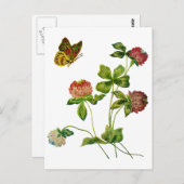 Crewel geborduurde Ierse klaver Briefkaart (Voorkant / Achterkant)