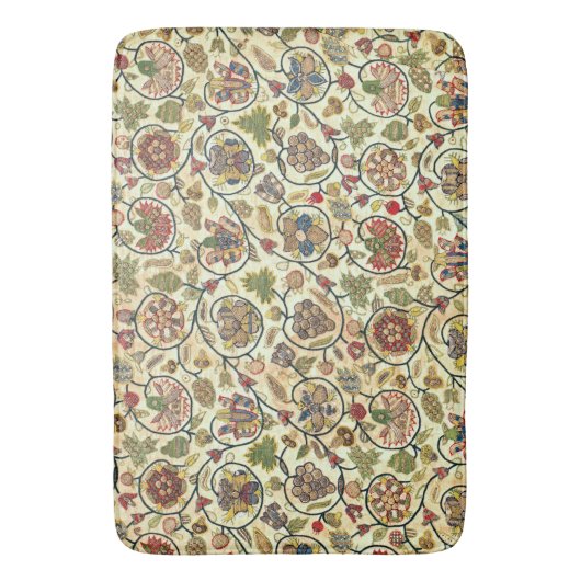 Crewel Work Borduurwerk Fruit en bloemen Badmat (Voorkant Verticaal)