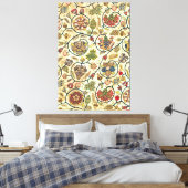 Crewel Work Borduurwerk Fruit en bloemen Canvas Afdruk (Insitu (Slaapkamer))