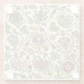 Crewel Work Borduurwerk Fruit en bloemen Glazen Onderzetter (Achterkant)