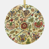 Crewel Work Borduurwerk Fruit en bloemen Keramisch Ornament (Voorkant)