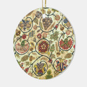 Crewel Work Borduurwerk Fruit en bloemen Keramisch Ornament (Links)