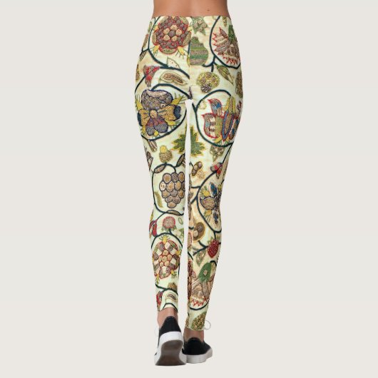 Crewel Work Borduurwerk Fruit en bloemen Leggings (Achterkant)