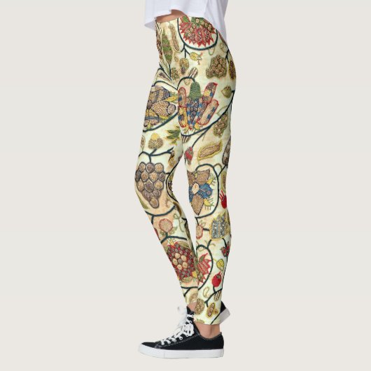 Crewel Work Borduurwerk Fruit en bloemen Leggings (Links)