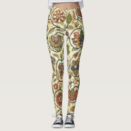 Crewel Work Borduurwerk Fruit en bloemen Leggings