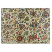 Crewel Work Borduurwerk Fruit en bloemen Snijplank (Voorkant)