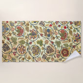 Crewel Work Borduurwerk Fruit en bloemen Strandlaken (Voorkant)