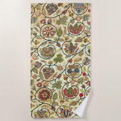 Crewel Work Borduurwerk Fruit en bloemen Strandlaken (Voorkant)