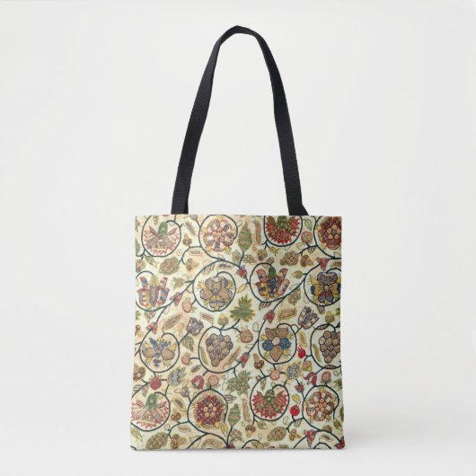Crewel Work Borduurwerk Fruit en bloemen Tote Bag (Voorkant)