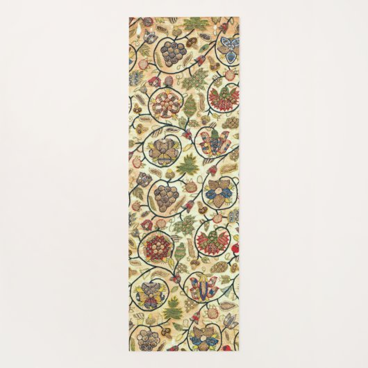 Crewel Work Borduurwerk Fruit en bloemen Yogamat (Achterkant)