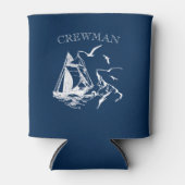 Crewman Sailboot Sailor Navy Blue Custom Blikjeskoeler (Voorkant)