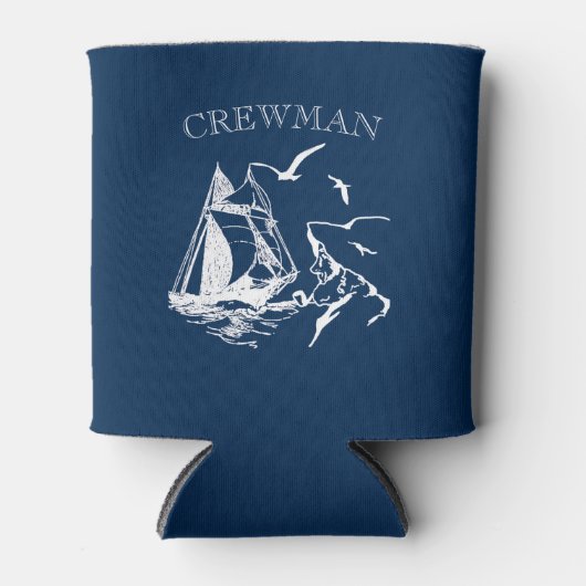 Crewman Sailboot Sailor Navy Blue Custom Blikjeskoeler (Voorkant)