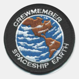 Crewmember Ruimteschip Aarde Ronde Sticker