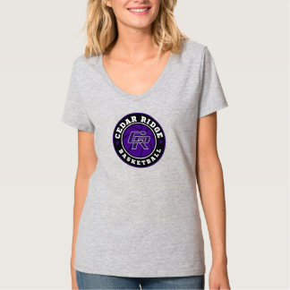CRHS Basketball Logo - Dames Grijs V-hals T-shirt