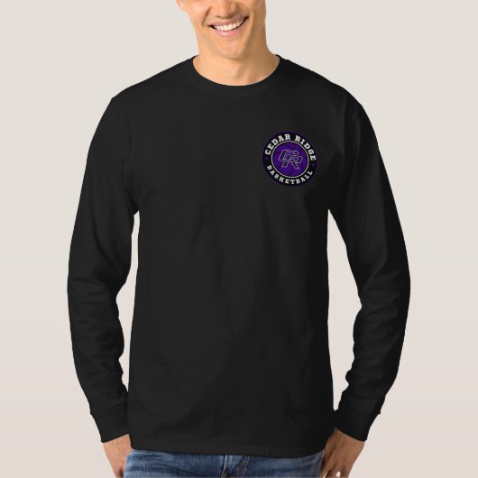CRHS Basketball Logo Zwart T-shirt met lange mouwe (Voorkant)
