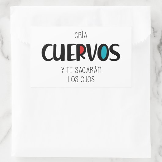 Cria cuervos rechthoekige sticker (Tas)