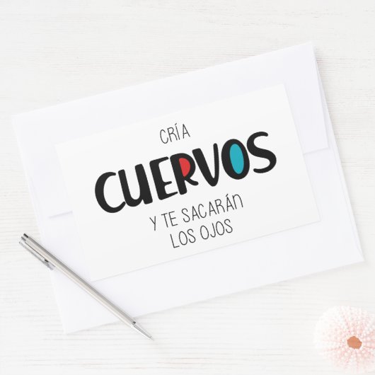Cria cuervos rechthoekige sticker (Envelop)