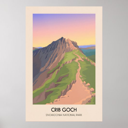 Crib Goch Snowdonia Reisposter Poster (Voorkant)