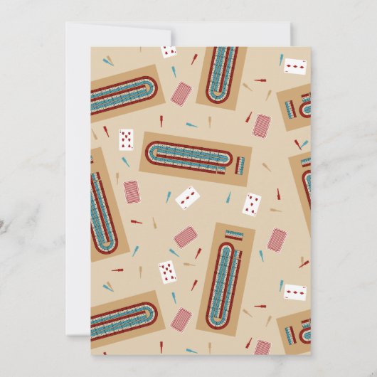 Cribbage Board Game Party Kaart (Achterkant)