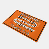 Cribbage Board Personalized Orange Welcome Crib Deurmat (Schuin)
