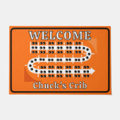 Cribbage Board Personalized Orange Welcome Crib Deurmat (Voorkant)