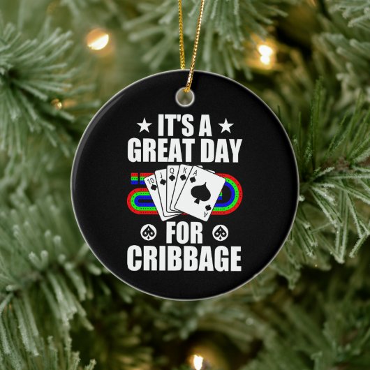 Cribbage Board Voor Cribbage Kaart Speler Grappig Keramisch Ornament (Boom)