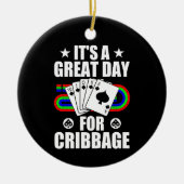 Cribbage Board Voor Cribbage Kaart Speler Grappig Keramisch Ornament (Voorkant)