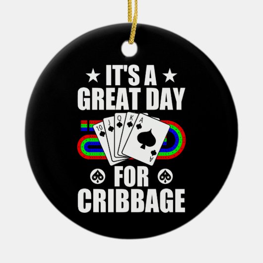 Cribbage Board Voor Cribbage Kaart Speler Grappig Keramisch Ornament (Voorkant)