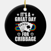 Cribbage Board Voor Cribbage Kaart Speler Grappig Keramisch Ornament (Achterkant)