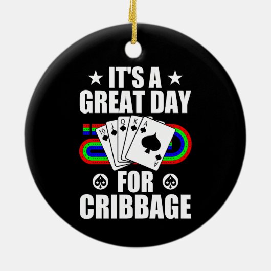 Cribbage Board Voor Cribbage Kaart Speler Grappig Keramisch Ornament (Achterkant)