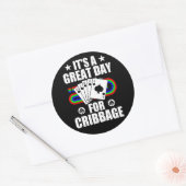 Cribbage Board Voor Cribbage Kaart Speler Grappig Ronde Sticker (Envelop)