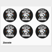 Cribbage Board Voor Cribbage Kaart Speler Grappig Ronde Sticker (Vel)