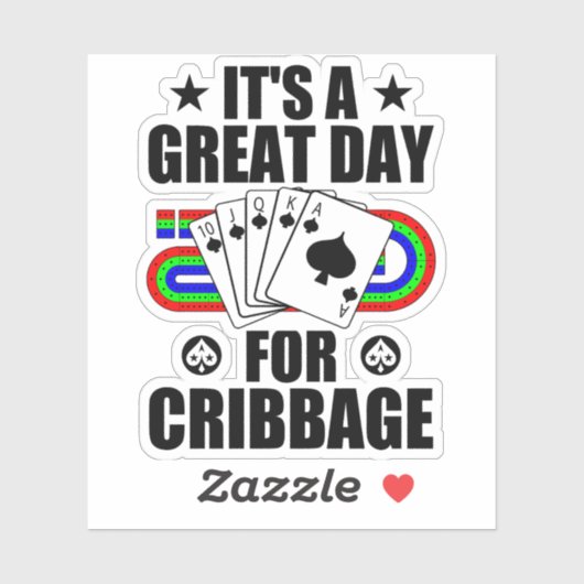 Cribbage Board Voor Cribbage Kaart Speler Grappig Sticker (Vel)