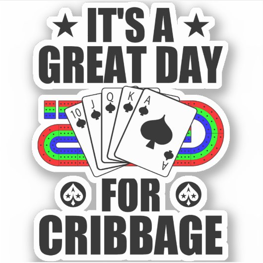 Cribbage Board Voor Cribbage Kaart Speler Grappig Sticker (Voorkant)