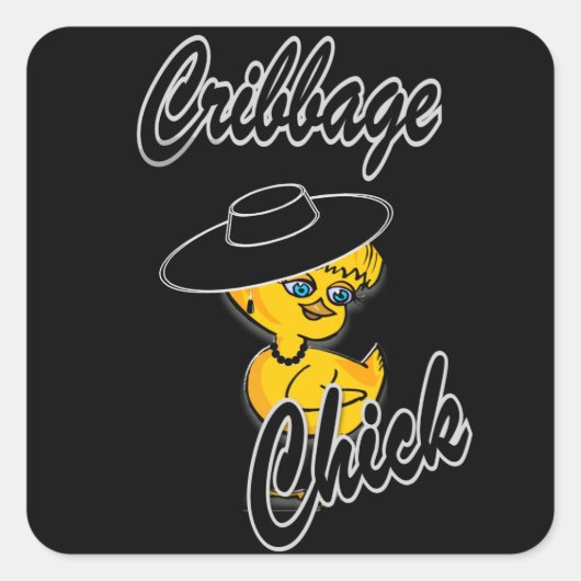 Cribbage Chick #4 Vierkante Sticker (Voorkant)