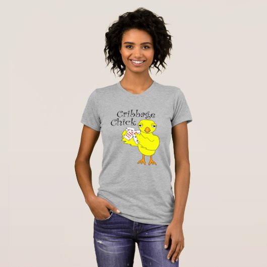Cribbage Chick Curly Tekst T-shirt (Voorkant volledig)