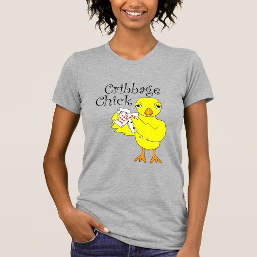 Cribbage Chick Curly Tekst T-shirt (Voorkant)