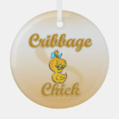 Cribbage Chick Glas Ornament (Voorkant)
