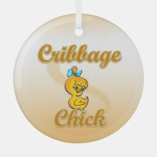 Cribbage Chick Glas Ornament (Voorkant)